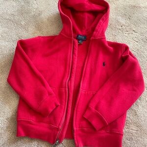 Polo Ralf Lauren Red boys fleece hoodie size 6
